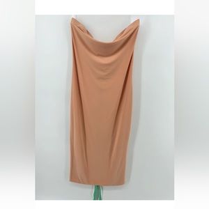 NWT  $89 Mistress Rocks Women Peach Strapless Tube Bodycon Bandage Dress Size L